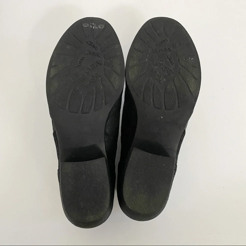 Korks Black Leather Embellished Wingtip Booties